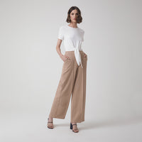 Calça Malha Alfaiataria Feminina - Bege Claro