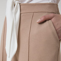 Calça Malha Alfaiataria Feminina - Bege Claro