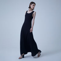 Vestido Longo Viscose Evasê - Preto