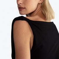 Blusa Algodão Ultraleve Assimétrica Feminina - Preto