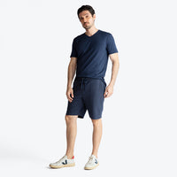 Bermuda Moletom Textura Leve Masculina - Azul Marinho