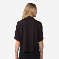Camiseta Boxy Feminina | Travel T-Shirt Modal - Preto