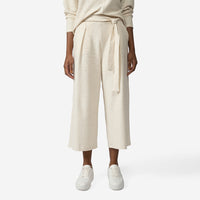 Calça Pantacourt Blend Linho Textura Feminina - Off White