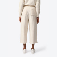 Calça Pantacourt Blend Linho Textura Feminina - Off White