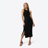 Vestido Midi Malha Estruturada Nadador - Preto