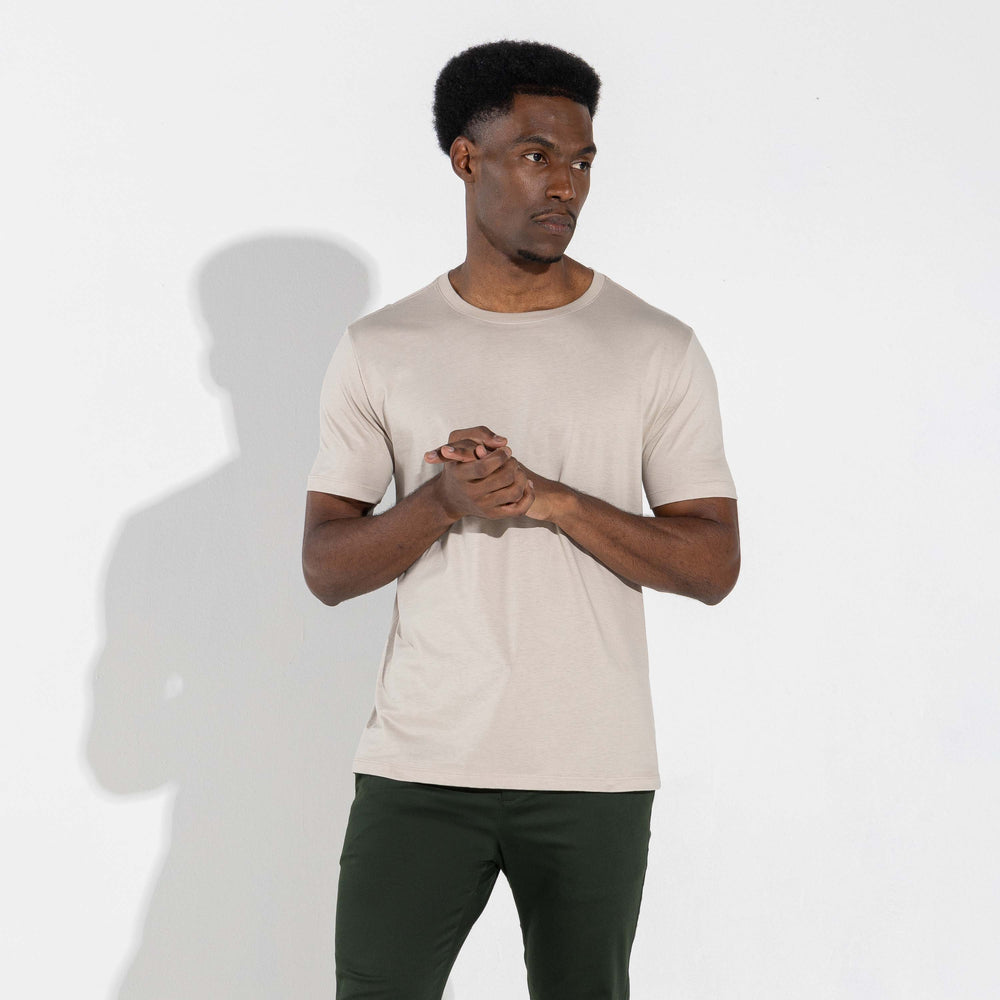 Camiseta Pima Masculina | Life Collection - Bege Aveia