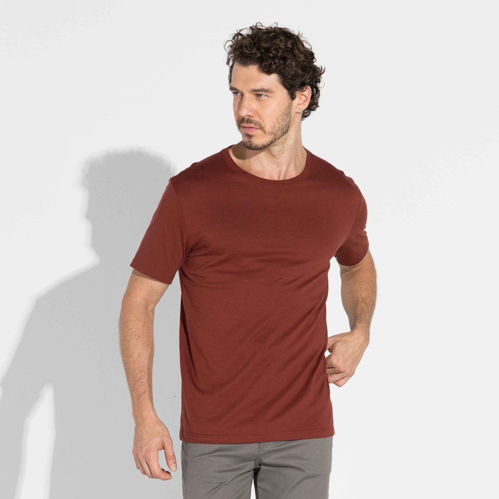Camiseta Pima Masculina | Life Collection - Vermelho Cabernet