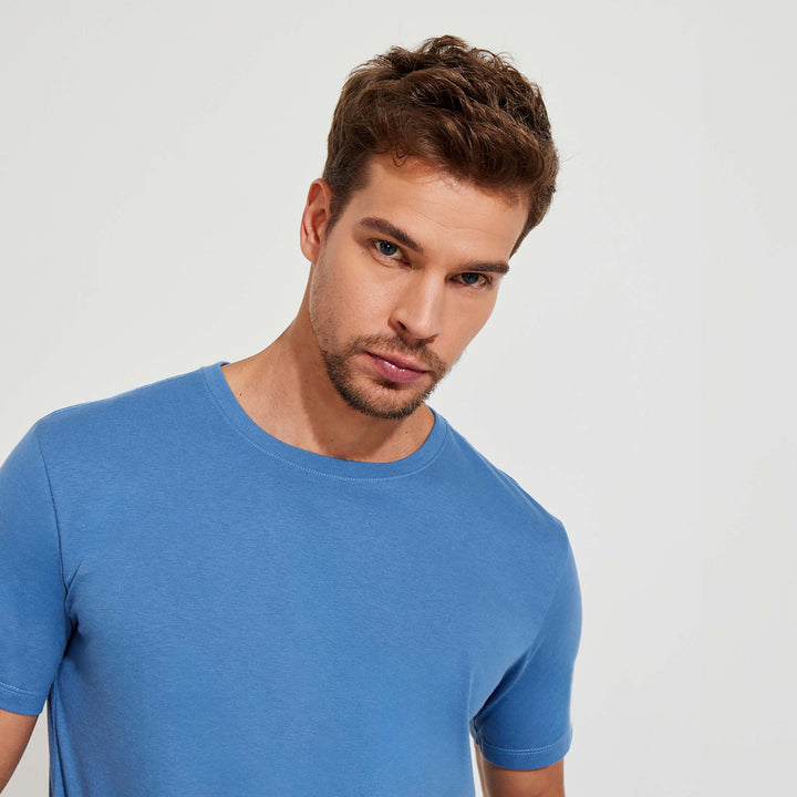 Camiseta Algodão Premium Masculina | Everyday Collection - Azul Aviador