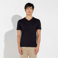 Camiseta Pima Gola V Masculina | Life Collection - Preto