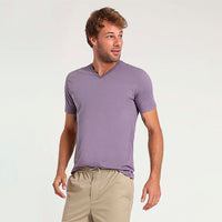 Camiseta Pima Gola V Masculina | Life Collection - Roxo Ametista