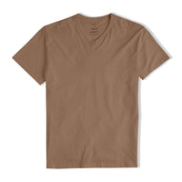 Camiseta Pima Gola V Masculina | Life Collection - Bege Pastel