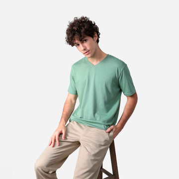 Camiseta Algodão Premium Gola V Masculina | Everyday Collection - Verde Oliva