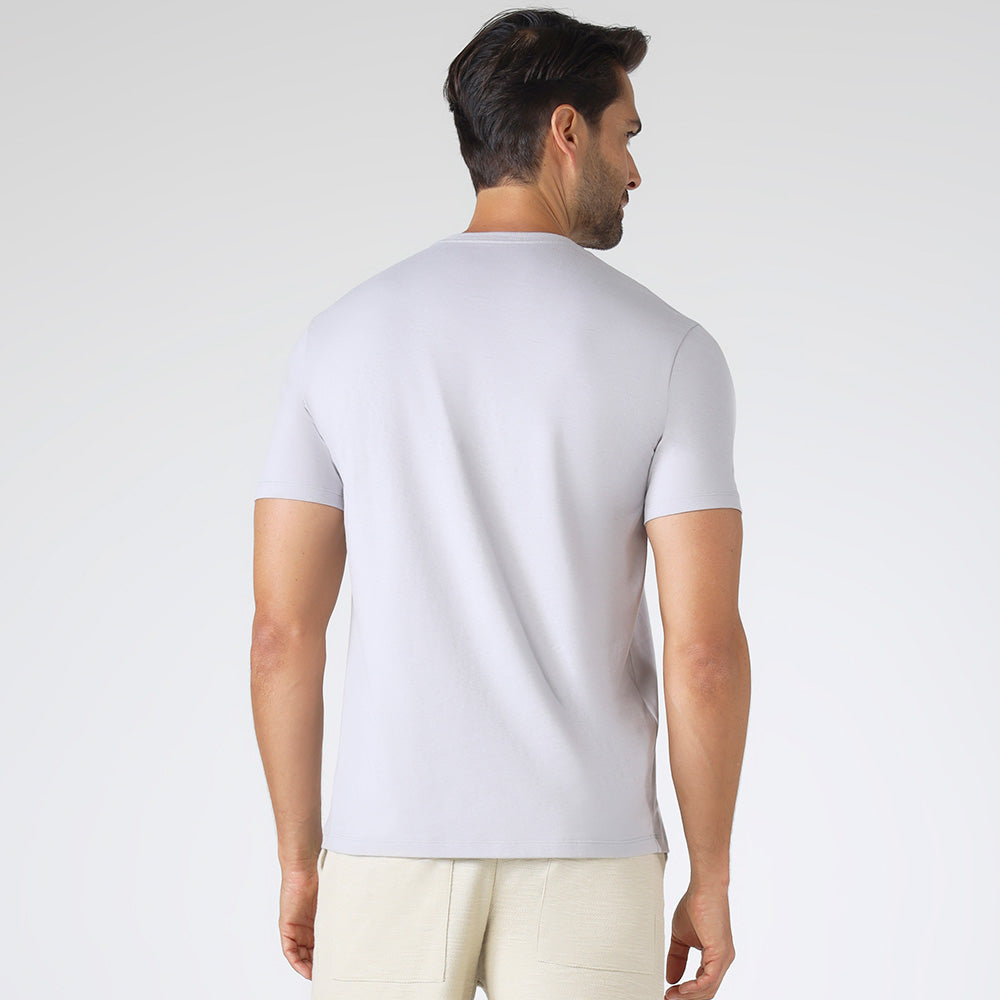 Camiseta Algodão Premium Gola V Masculina | Everyday Collection - Cinza Claro