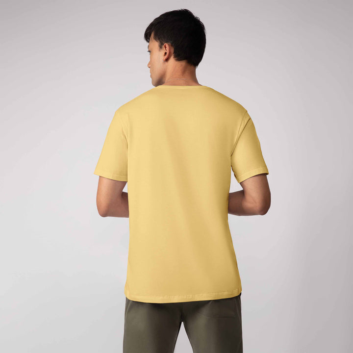 Camiseta Algodão Premium Gola V Masculina | Everyday Collection - Amarelo Mel