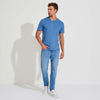 Camiseta Algodão Premium Gola V Masculina | Everyday Collection - Azul Aviador
