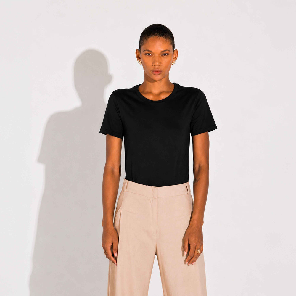 Camiseta Pima Feminina - Preto