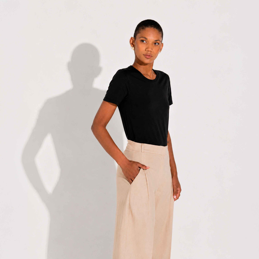 Camiseta Pima Feminina - Preto