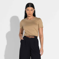 Camiseta Pima Feminina | Life Collection - Bege Pastel