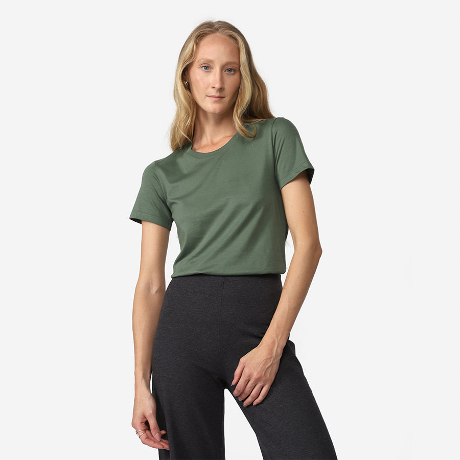 Camiseta Algodão Pima Feminina | Life T-Shirt - Verde Pinheiro