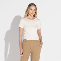 Camiseta Pima Feminina | Life Collection - Off Vanilla