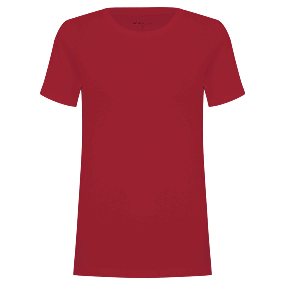 Camiseta Algodão Premium Feminina | Everyday Collection - Vermelho Rubi
