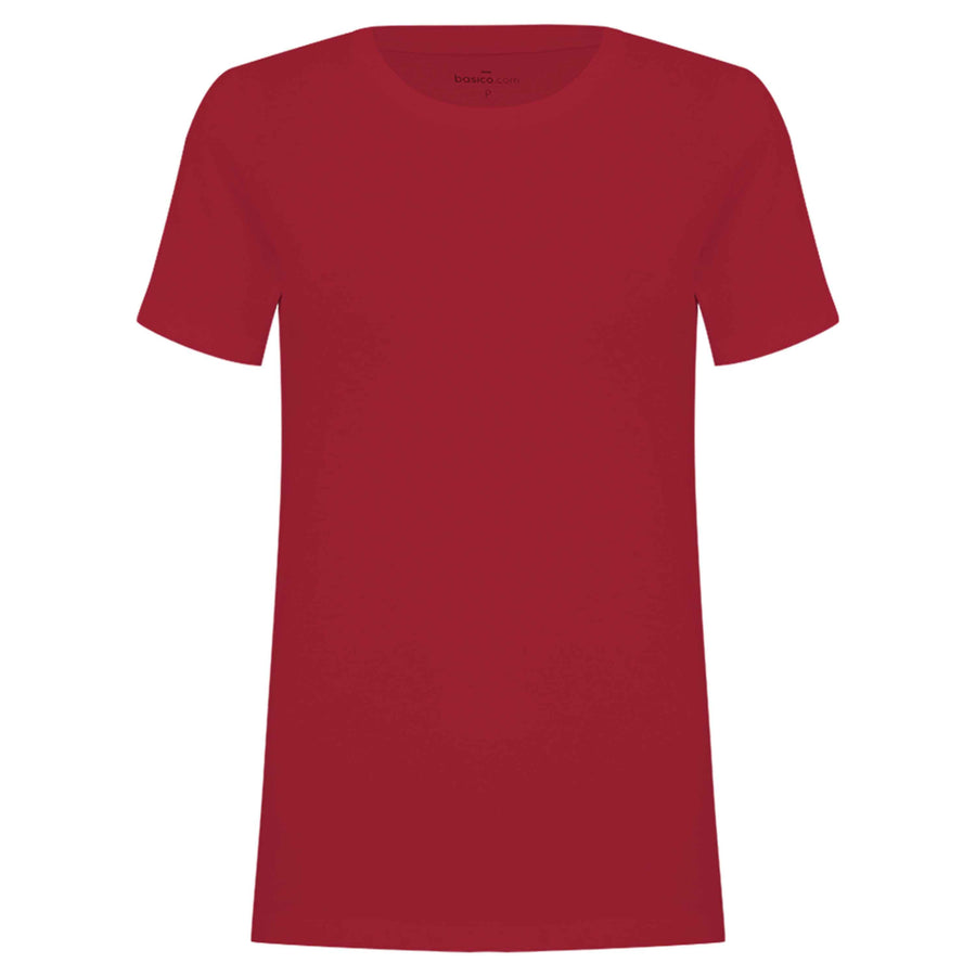 Camiseta Algodão Premium Feminina | Everyday Collection - Vermelho Rubi