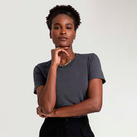Camiseta Algodão Premium Feminina | Everyday Collection - Grafite Inativo
