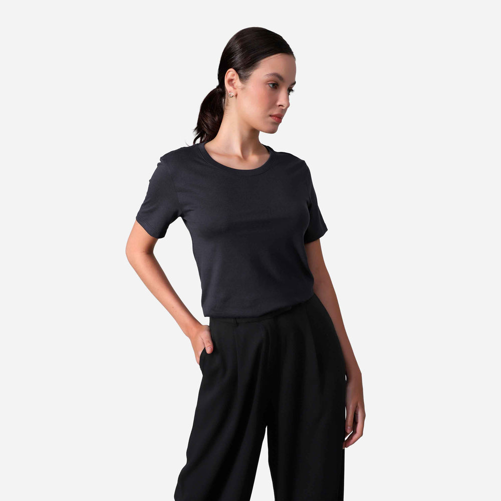 Camiseta Algodão Premium Feminina | Everyday Collection - Cinza Escuro