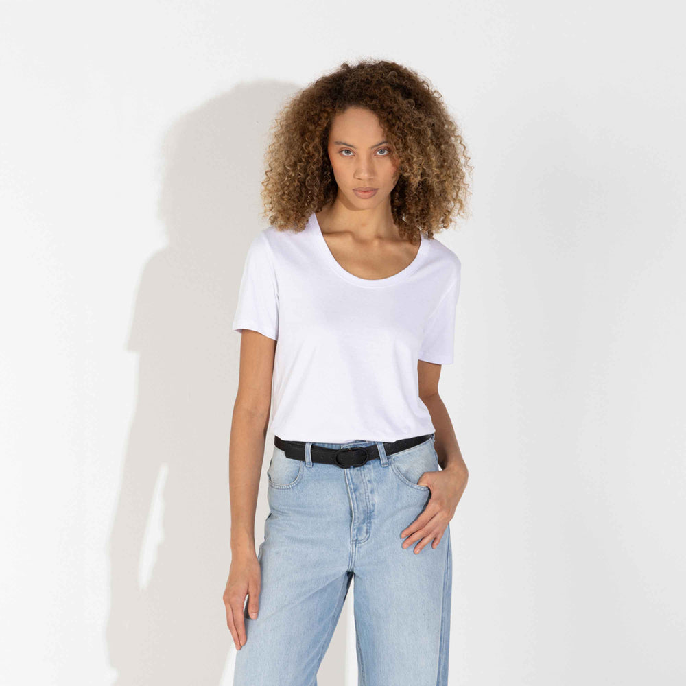 Camiseta Pima Gola U Feminina | Life Collection - Branco