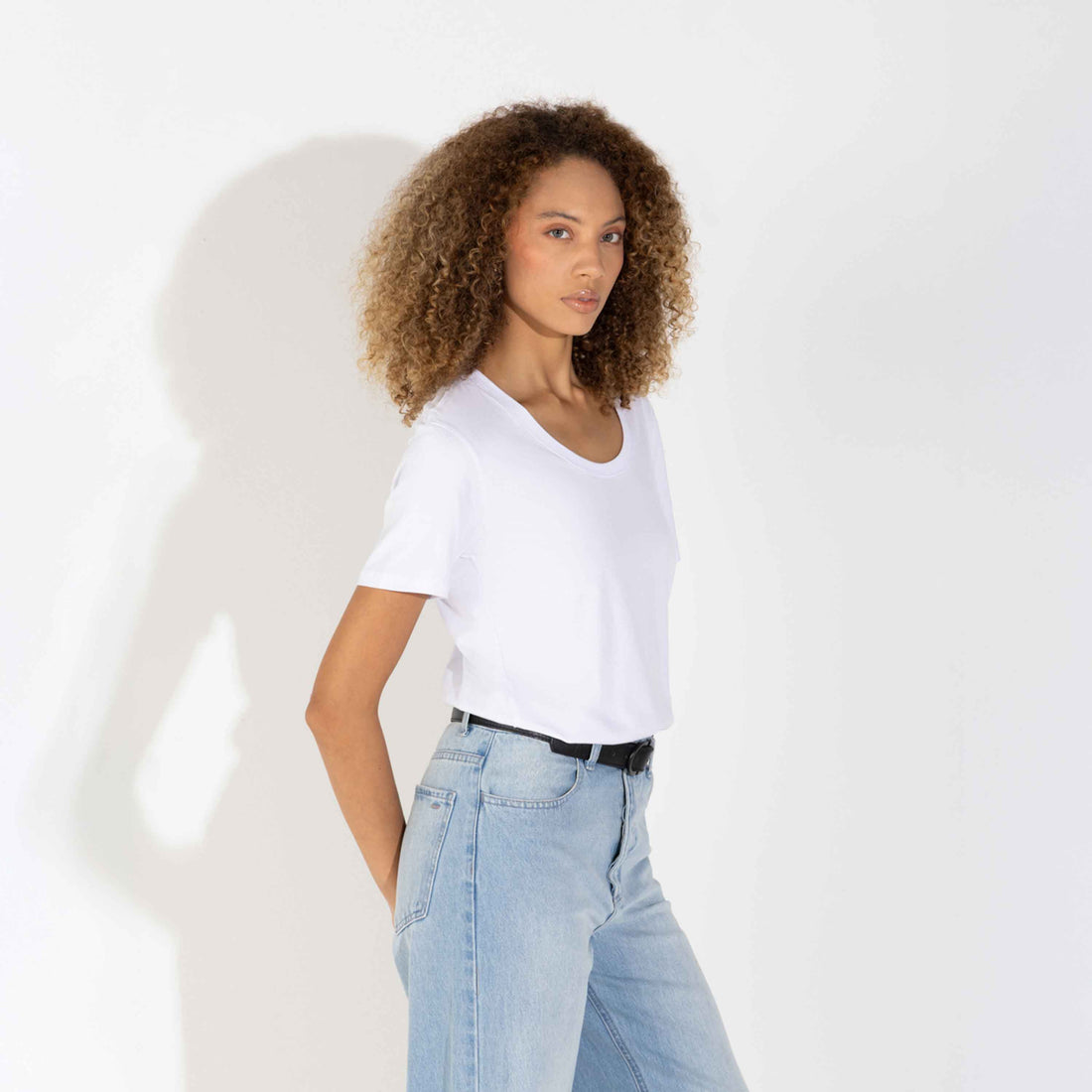 Camiseta Pima Gola U Feminina | Life Collection - Branco