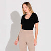 Camiseta Pima Gola U Feminina - Preto
