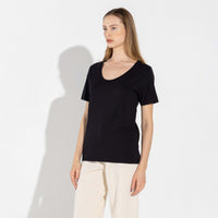 Camiseta Pima Gola U Feminina | Life Collection - Preto