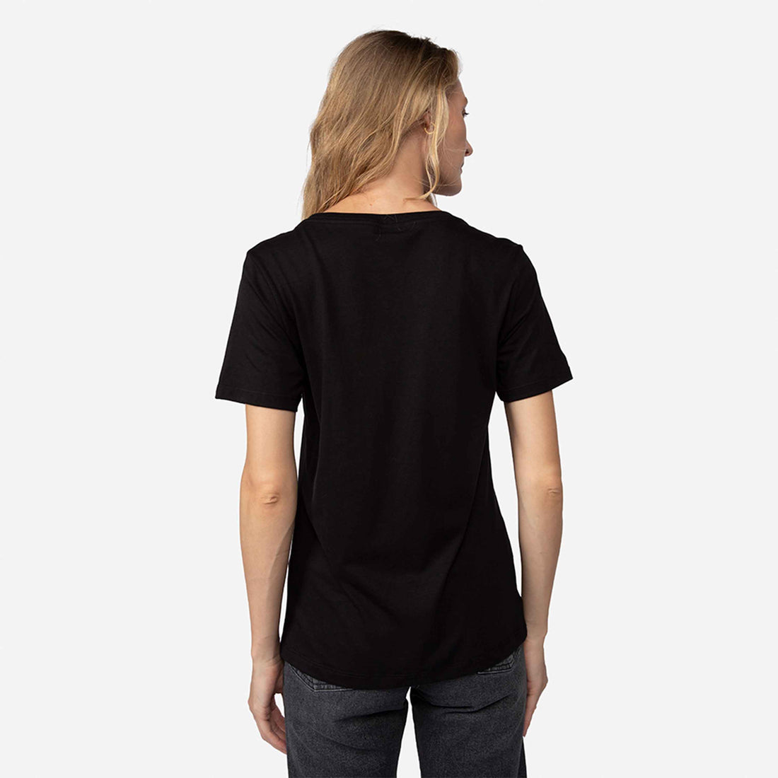 Camiseta Pima Gola U Feminina - Preto