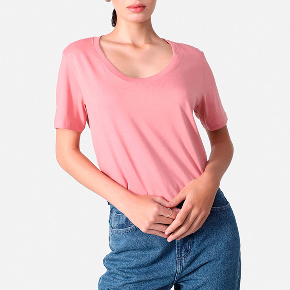 Camiseta Pima Gola U Feminina | Life Collection - Rose