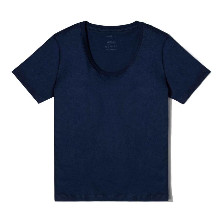 Camiseta Pima Gola U Feminina | Life Collection - Azul Marinho