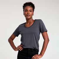 Camiseta Pima Gola U Feminina | Life Collection - Grafite Inativo