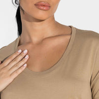 Camiseta Pima Gola U Feminina | Life Collection - Bege Pastel