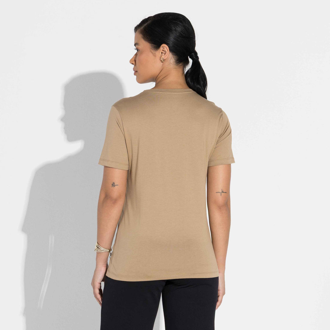 Camiseta Pima Gola U Feminina | Life Collection - Bege Pastel