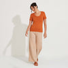 Camiseta Algodão Premium Gola U Feminina | Everyday Collection - Terracota