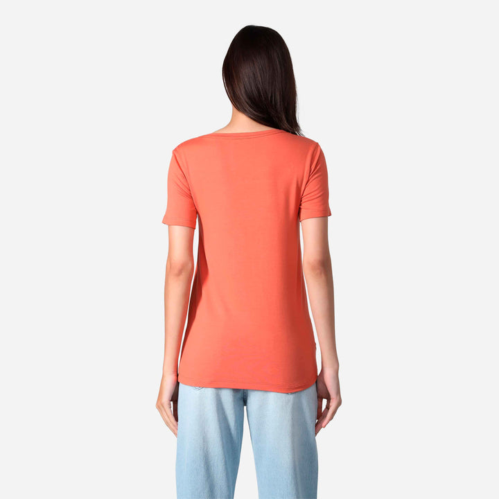 Camiseta Algodão Premium Gola U Feminina | Everyday Collection - Marrom Telha