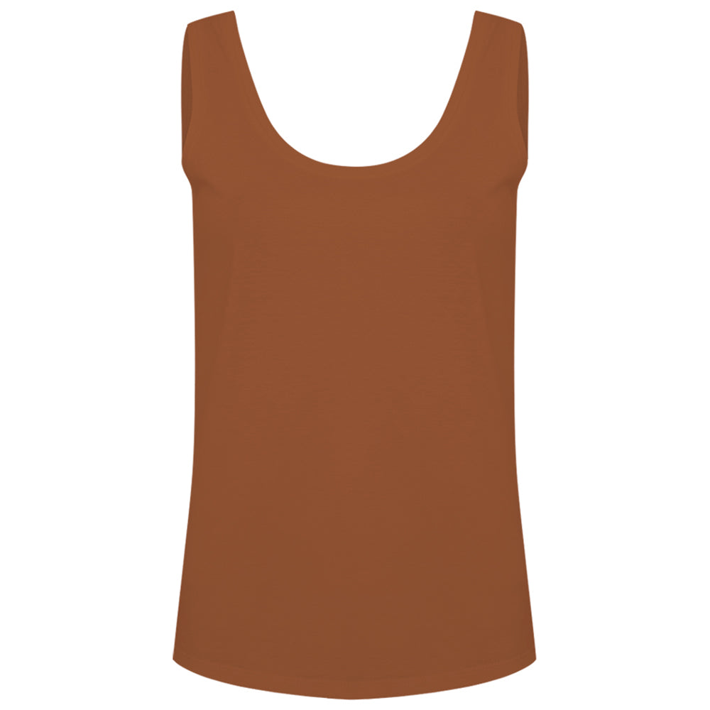 Regata Algodão Premium Decote U Feminina | Everyday Collection - Laranja Apricot