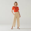 Calça Cropped Conforto Malha Crepe - Trigo