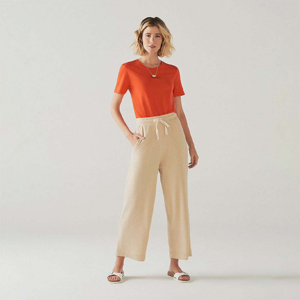 Calça Cropped Conforto Malha Crepe - Trigo