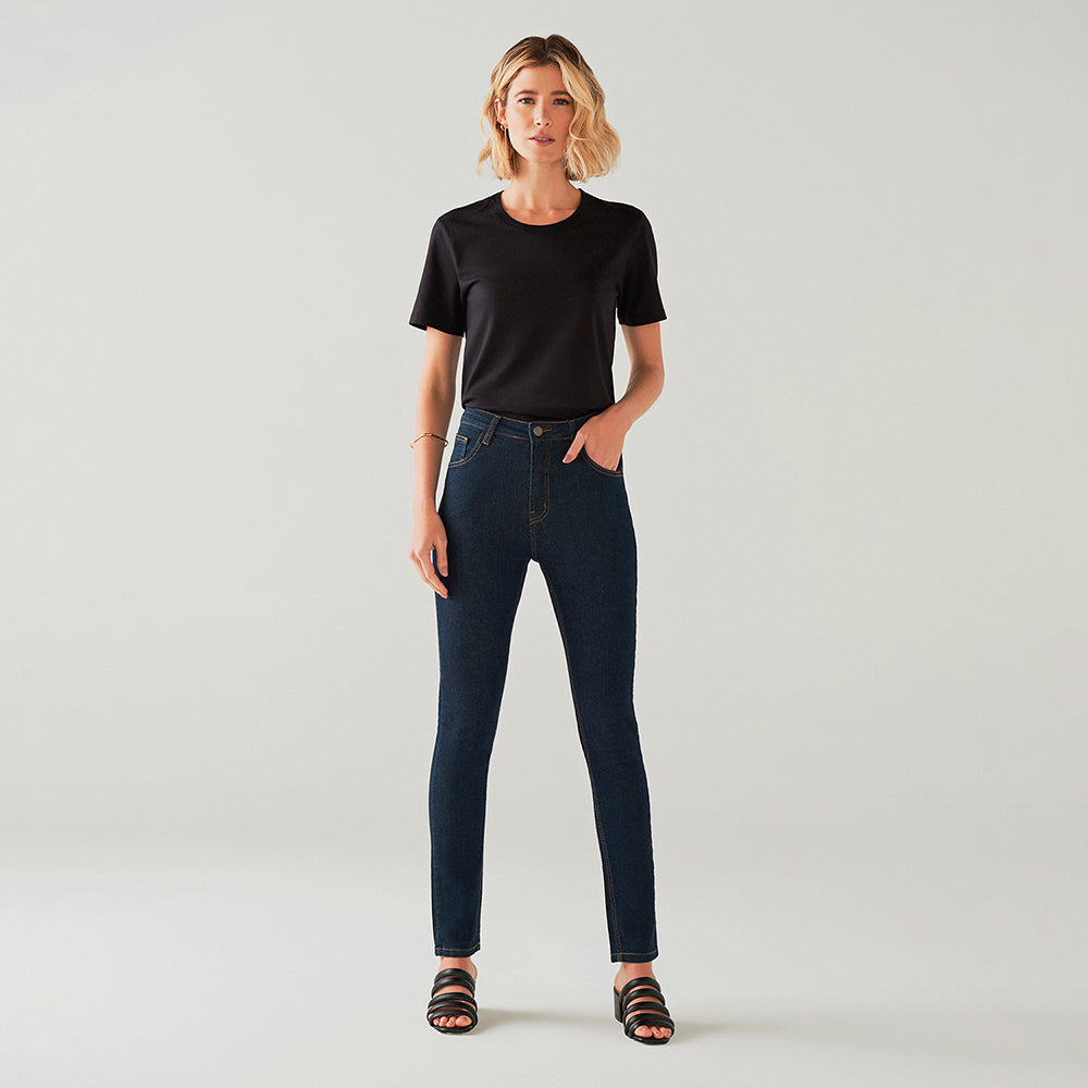 Calça Clássica Jeans Feminina - Índigo Escuro