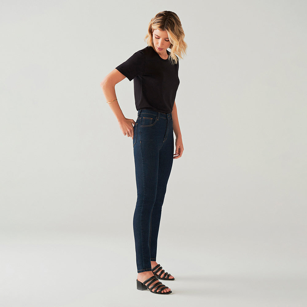 Calça Clássica Jeans Feminina - Índigo Escuro