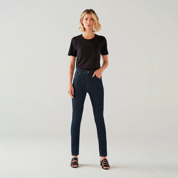 Calça Clássica Jeans Feminina - Índigo Escuro