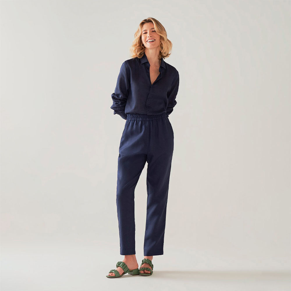 Calça Leve Linho - Azul Marinho
