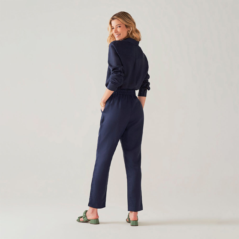 Calça Leve Linho - Azul Marinho