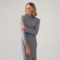 Blusa De Tricot Gola Alta - Cinza Mescla