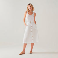 Saia Leve Linho Midi - Branco